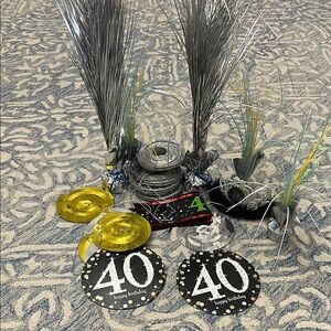 Silver and Gold Party Decorations for 40th Celebration